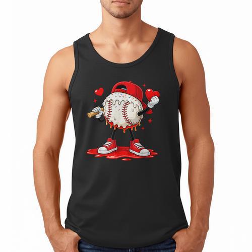 Kids Valentine Baseball Boys Valentines Day Tee Men Tank Top - Sportilla