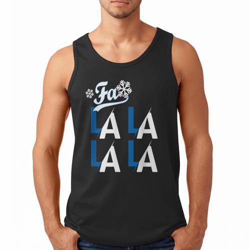 LA Baseball Fan Christmas FA La La Holiday Blue Theme Men Tank Top - Sportilla