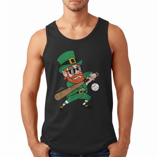 Leprechaun Baseball St Patricks Day Saint Pattys Men Boys Men Tank Top - Sportilla