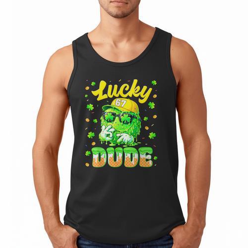 Lucky Dude Drip Baseball Shamrock St Patrick Men Boy Youth Men Tank Top - Sportilla
