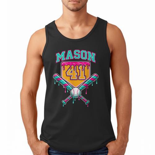 Mason 41 Meme Ice Cream Drip Baseball Birthday Costume Men Tank Top - Sportilla