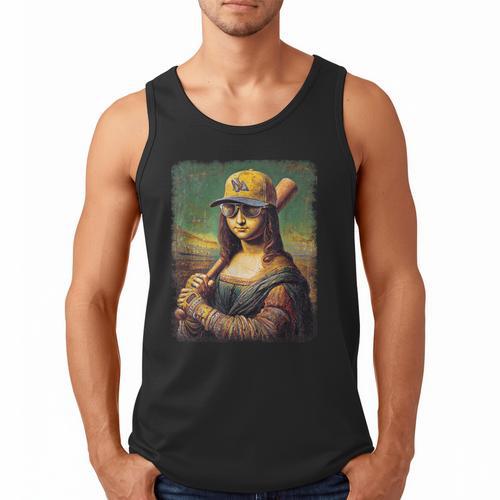 Mona Lisa Baseball Trending Aesthetic Streetwear Men Tank Top - Sportilla