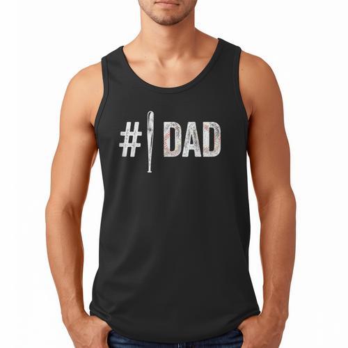 Number One Baseball Dad For Father's Day Daddy Coach Men Tank Top - Sportilla