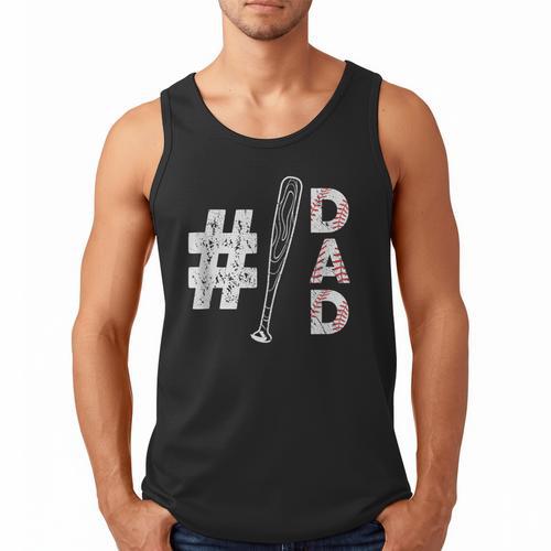 Number One Baseball Dad Fathers Day Baseball Player Dad Men Tank Top - Sportilla