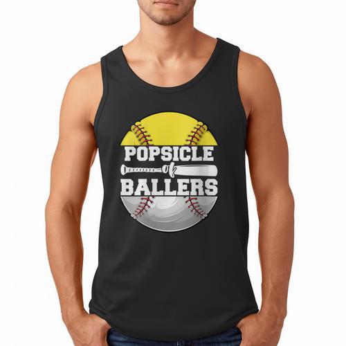 Popsicle Of Ballers Softball Baseball Dad Men Tank Top - Sportilla