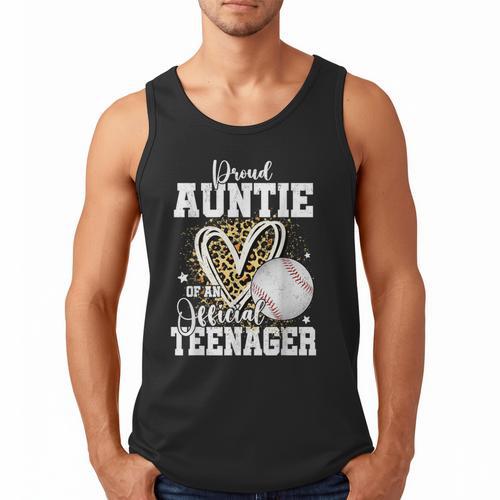 Proud Auntie Of An Official Teenager 13th Birthday Baseball Men Tank Top - Sportilla