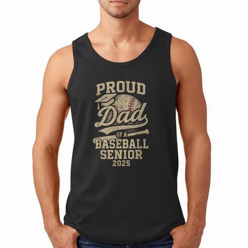 Proud Dad Of A Baseball 2025 Senior Vintage Baseball Dad Men Tank Top - Sportilla