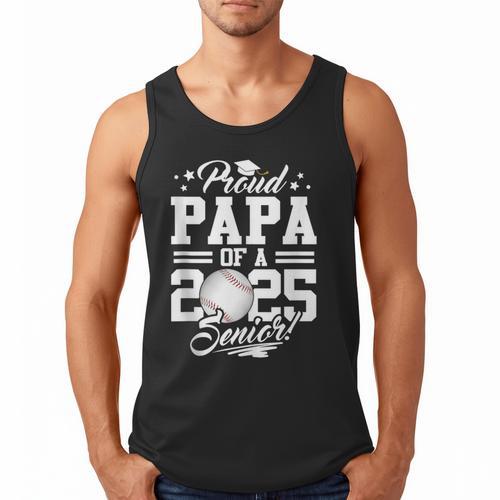 Proud Papa Of A 2025 Senior Graduate Baseball Dad Men Tank Top - Sportilla