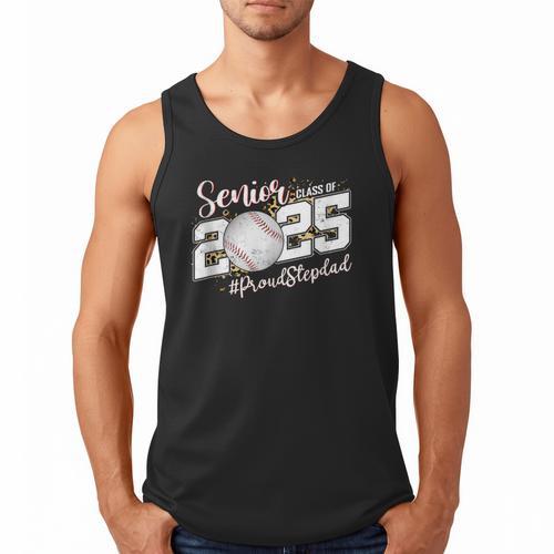 Proud Stepdad Of A 2025 Senior Baseball Dad Graduation Men Tank Top - Sportilla