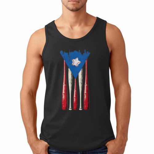 Puerto Rican Baseball Bats Puerto Rico Flag Pride BéIsbol Men Tank Top - Sportilla