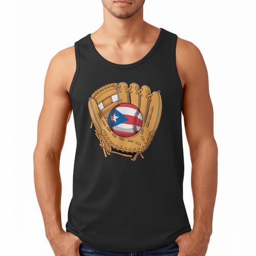 Puerto Rican Flag Baseball Player Boricua Pride Beisbol PR Men Tank Top - Sportilla