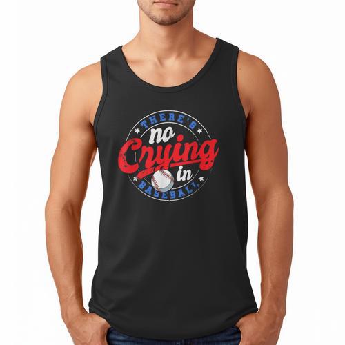 There Is No Crying In Baseball Game Baseball Dad Men Tank Top - Sportilla