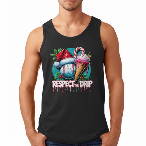 Respect The Drip Baseball Christmas Holiday Men Tank Top - Sportilla