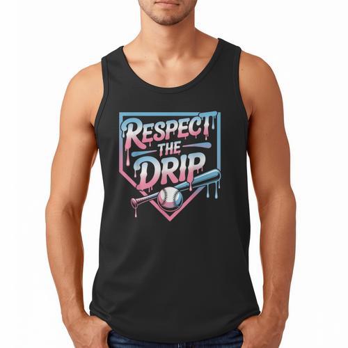 Respect The Drip Baseball Player Men Tank Top - Sportilla