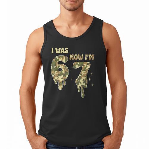 Retro I Was 6 Now I'm 7 Camo 67 Ice Cream Drip Baseball Men Tank Top - Sportilla