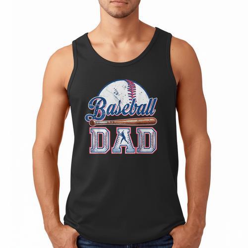 Retro Baseball Dad Game Day Sport Dad Father's Day Men Tank Top - Sportilla