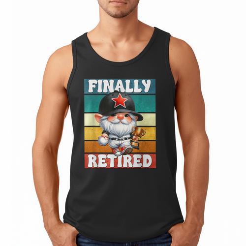Retro Baseball Retirement Gnome Baseball Dad Finally Retired Men Tank Top - Sportilla