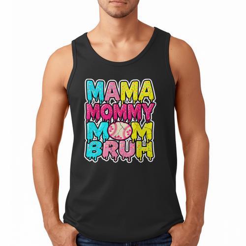 Retro Mama Mommy Mom Bruh Baseball Women Girls Men Tank Top - Sportilla