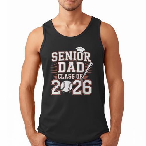 Senior Dad Class Of 2026 Graduate Baseball 2026 Graduation Men Tank Top - Sportilla
