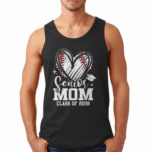 Senior Mom Class Of 2026 Baseball Graduation Heart Men Tank Top - Sportilla