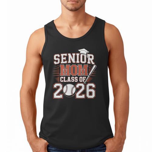 Senior Mom Class Of 2026 Graduate Baseball 2026 Graduation Men Tank Top - Sportilla