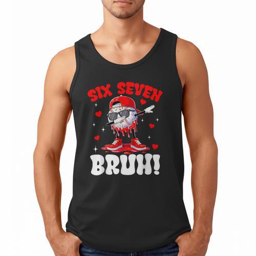 Six Seven 67 Bruh 6 7 Meme Valentine Baseball Drip Boys Kids Men Tank Top - Sportilla