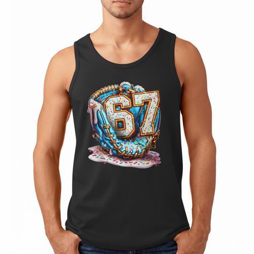Six Seven Baseball Lifestyle 67 Meme Gen Alpha Slang Men Tank Top - Sportilla