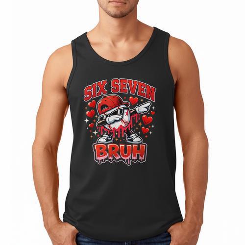 Six Seven Bruh Baseball Cool Valentine’s Day Teens Boys Men Tank Top - Sportilla