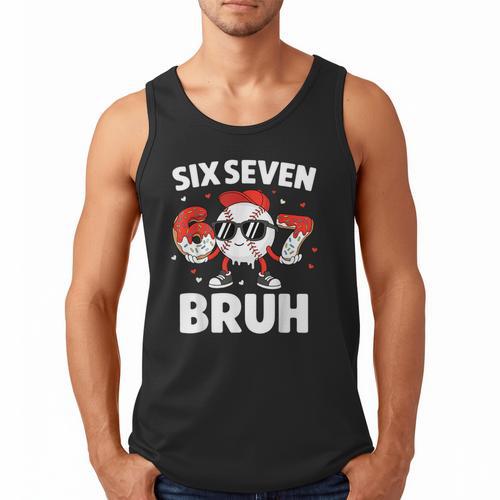 Six Seven Bruh Valentines Baseball Kids 67 Valentine Boys Men Tank Top - Sportilla