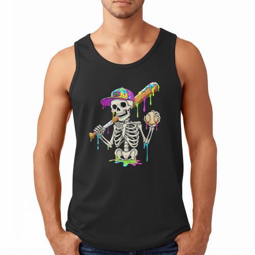 Skeleton Baseball Drip Boys Ice Cream Drip Youth Baseball Men Tank Top - Sportilla