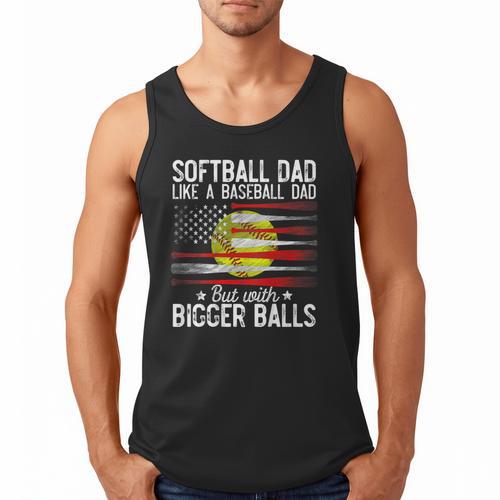 Softball Dad Just Like A Baseball Dad But With Bigger Back Men Tank Top - Sportilla