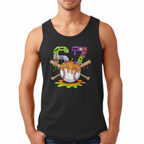 Spooky Halloween Baseball Ice Cream Dripping Six Seven 6 7 Men Tank Top - Sportilla