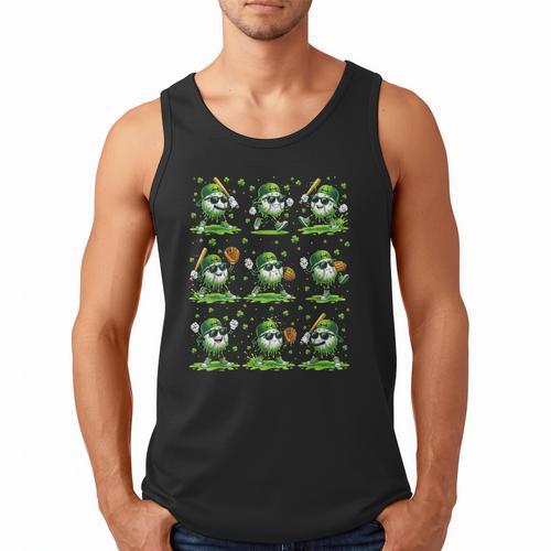 St Patricks Day Baseball Ice Cream Boys Baseball Player Men Tank Top - Sportilla