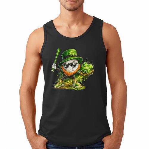 St Patrick’s Day Baseball Shamrock Player Men Tank Top - Sportilla