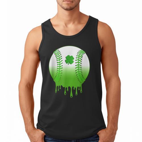 St Patricks Day Shamrock Baseball Irish Boys Kids Men Men Tank Top - Sportilla