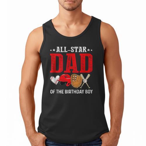 All Star Dad Of The Birthday Boy Baseball Daddy Father Men Tank Top - Sportilla