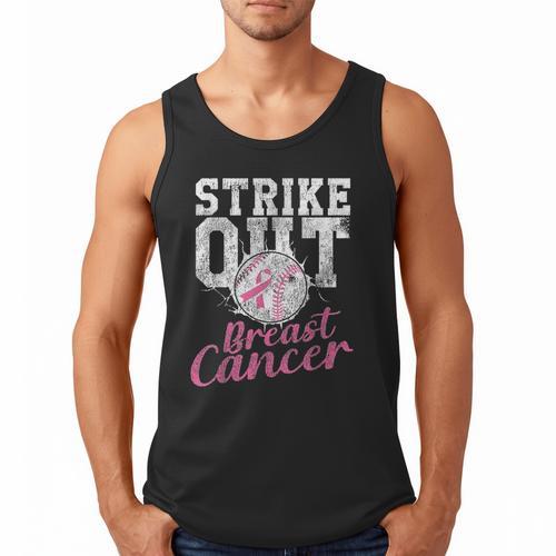 Strike Out Breast Cancer Baseball Warrior Men Tank Top - Sportilla