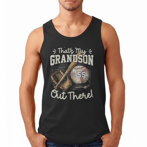 That's My Grandson Out There Jersey Number 55 Baseball Men Tank Top - Sportilla