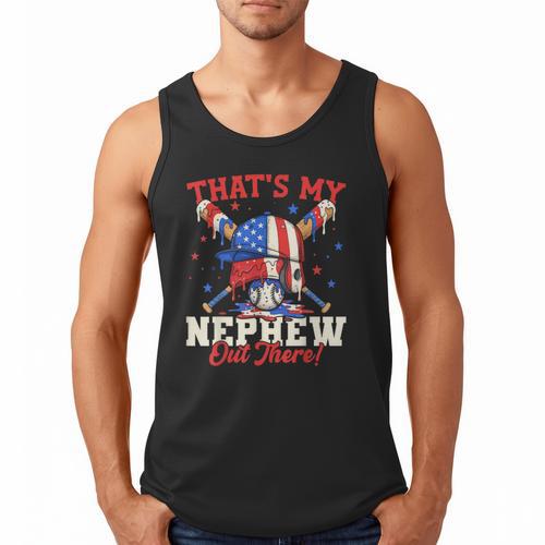 That's My Nephew Out There Baseball Cream Drip Crossed Bat Men Tank Top - Sportilla