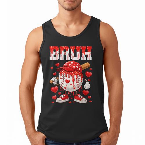 Valentines Day Baseball Drip Boys Bruh Ice Cream Toddler Kid Men Tank Top - Sportilla