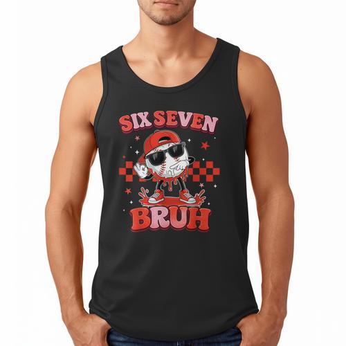 Valentines Day Baseball Six Seven 67 Meme Heart Baseball Dab Men Tank Top - Sportilla