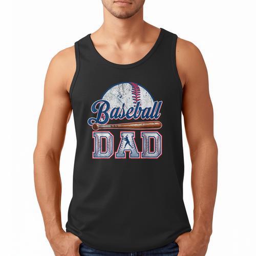 Vintage Baseball Dad Happy Fathers Day For Men Sports Lovers Men Tank Top - Sportilla