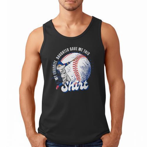 Vintage Baseball Dad Tee My Favorite Daughter Gave Me This Men Tank Top - Sportilla