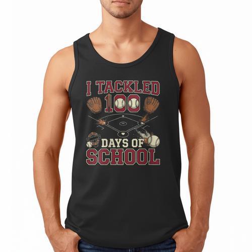 Women's 100 Days Of School Boys Kids Baseball Men Tank Top - Sportilla