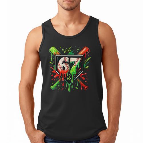 Xmas Baseball Six Seven 67 Meme Ice Cream Drip Men Women Men Tank Top - Sportilla