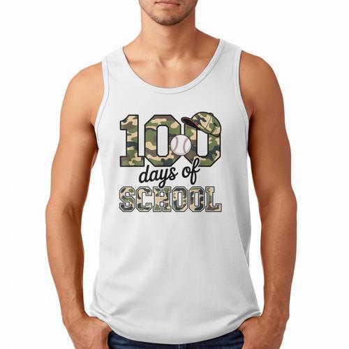 100 Days Of School Camo Baseball Camouflage For Kids Men Tank Top - Sportilla