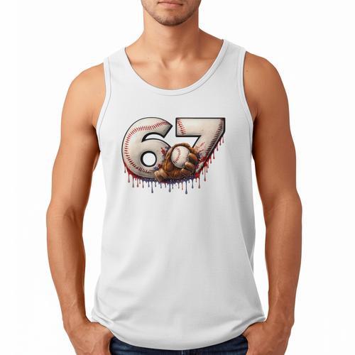 6 7 Six Seven American Baseball Graphic Men Tank Top - Sportilla