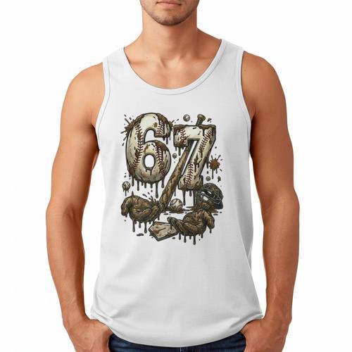 67 Baseball Six Seven Baseball 6 7 Kids Boys Girls Men Tank Top - Sportilla