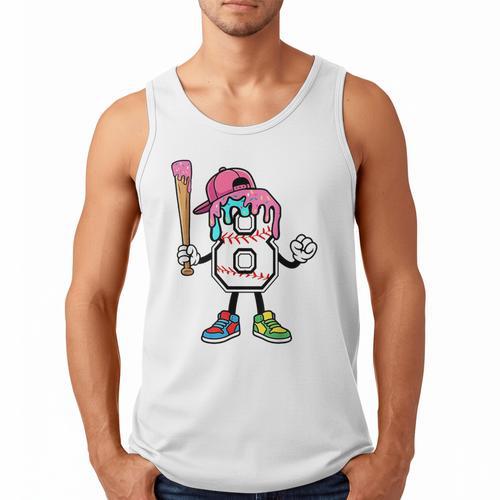 8th Birthday Baseball Ice-Cream Drip 8 Years Old Boys Girls Men Tank Top - Sportilla