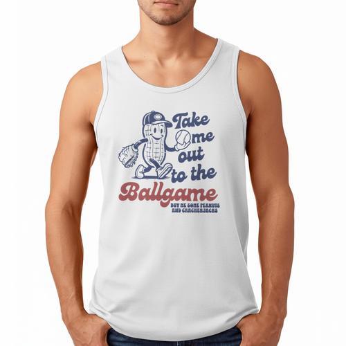 Take Me Out To The Ball Game Retro Peanuts Baseball Sports Men Tank Top - Sportilla